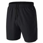Herren Sport Shorts Kurze Hose Schnell Trocknend mit Reißverschlusstasche Schwarz
