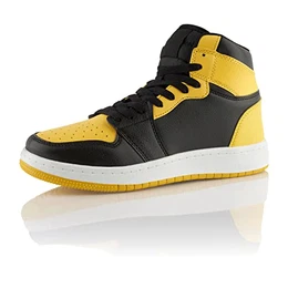 ® Damen Herren Sneaker High Top Sportschuhe Schwarz Gelb EU 43