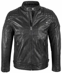 Rock Creek Herren Lederjacke Biker Jacke Echtleder (H-180) Schwarz