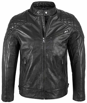 Rock Creek Herren Lederjacke Biker Jacke Echtleder (H-180) Schwarz
