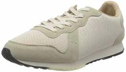 Mens Retro Logo Runner Sneaker, Off White,43 EU