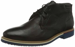 Herren Schnürstiefelette Farin, Männer Stiefeletten,Lambskin,Warmlining, Stiefel Chukka Boot halbstiefel schnür-Bootie,SCHWARZ,9 UK / 43 EU
