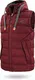 Herren Outdoor Weste Steppweste mit Abnehmbarer Kapuze und Stehkragen, große Seitentaschen und ECO-Obermaterial aus PET-Flaschen - SBS-Reißverschlüsse Farbe Bordeaux Größe M
