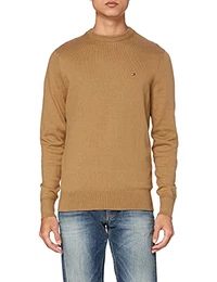 Herren Pima Cotton Cashmere Crew Neck Pullover, Classic Camel Heather, M