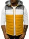 OZONEE Herren Weste Steppweste Kapuze Vest Ärmellos Jacke Übergangs Daunenweste Herrenweste Steppweste Sportweste Übergangsjacke Bodywarmer Outdoor 777/6431KA GELB M