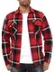 Red Bridge Herren Hemd Kariert Casual Modern Fit Langarm Rot Gr M