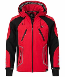 Herren Softshell Jacke Outdoor Jacke Windbreaker Übergangsjacke Anorak Kapuze Regenjacke Winterjacke Herrenjacke Jacket H-230 Rot M
