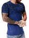 OneRedox Herren T-Shirt Kurzarm Weiter Ausschnitt Oversize Tee Modell 14681 Blau M