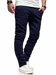 REHYPE Herren Chinohose Regular Slim Fit Chino Hose Basic Stretch Jeans H-551 Navy W32/L32
