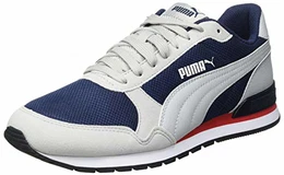 Unisex ST Runner v2 Mesh Sneaker, High Rise-Peacoat White-High Risk Red, 40.5 EU