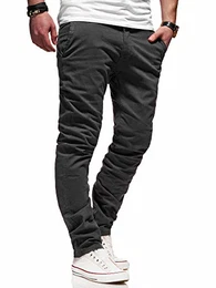 REHYPE Herren Chinohose Regular Slim Fit Chino Hose Basic Stretch Jeans H-551 Dunkelgrau W32/L32