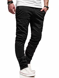 REHYPE Herren Chinohose Regular Slim Fit Chino Hose Basic Stretch Jeans H-551 Schwarz W32/L32
