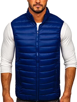 BOLF Herren Weste Bodywarmer Steppweste Funktionsweste Outdoor Freizeit Sport Style [1U1] Dunkelblau (1U1)