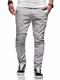 REHYPE Herren Chinohose Regular Slim Fit Chino Hose Basic Stretch Jeans H-551 Grau W32/L32