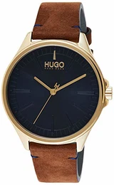 Herren Analog Quarz Armbanduhr mit Lederarmband 1530134