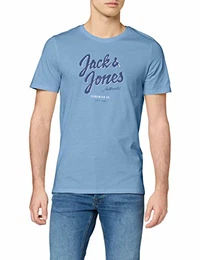 Mens JJELOGO Tee SS O-Neck 2 COL SS20 NOOS T-Shirt, Blue Heaven, M