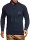 Leif Nelson Herren Strickpullover Blau mit Schalkragen/Hochwertiger Winterpullover in Regular Fit, ideal für Casual und Business, Langarm Größe S