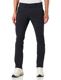Herren Regular Fit Houston Chino mit Stretchanteil Hose, Dunkel Blau, 32