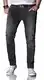 A. Salvarini Designer Herren Jeans Hose Basic Stretch Jeanshose Regular Slim AS035 [AS-035-W32-L32]