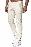 Tazzio Chino Herren Slim Fit Chinohose Designer Hose Stoffhose Herrenhose Stretch Neu (19530) Ecru