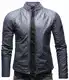 Crone Ivar Herren Lederjacke Cleane Basic Echtleder Jacke (M, Steel Blue (Rindsleder))