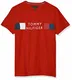 Tommy Hilfiger Herren Crew Hals Streifen Logo T-Shirt M Rot