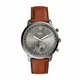 Fossil Herren Hybrid Smartwatch Neutra Leder Rotbraun