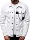 OZONEE Herren Jeansjacke Jacke Jeans Übergangsjacke Sommerjacke Frühlingsjacke Herbstjacke Vintage Herrenjacke Herbst Übergangs Denim Bikerjacke Jacket Übergangs G/600 WEIẞ M