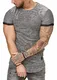 OneRedox Herren T-Shirt Kurzarm Weiter Ausschnitt Oversize Tee Modell 1494 Antrazit M
