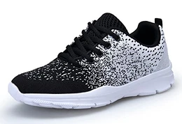 Sportschuhe Laufschuhe Atmungsaktiv Leichte Turnschuhe Gym Fitness Sneaker für Herren Damen XZ747-M-blackwhite2-EU43