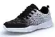 DAFENP Sportschuhe Laufschuhe Atmungsaktiv Leichte Turnschuhe Gym Fitness Sneaker für Herren Damen XZ747-M-blackwhite2-EU43