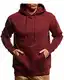 Leif Nelson Herren Hoodie Pullover mit Kapuze Oversize Kapuzenpullover für Männer Pulli Longsleeve Sweatshirt Kaputze Langarm LN8351 Größe L Bordeaux