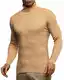 Leif Nelson Herren Strickpullover Warmer Pullover mit Rollkragen Rollkragenpullover für Männer Pulli für Winter Rolli LN2115 M Beige