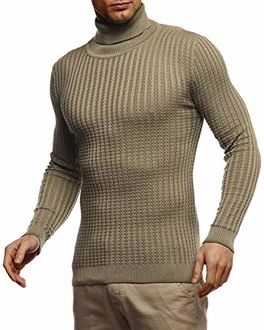 Leif Nelson Herren Strickpullover Rollkragenpullover LN2115 Khaki Leif Nelson Herren Strickpullover Rollkragenpullover LN2115 Khaki