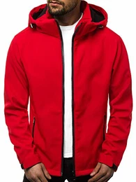 Herren Softshell Jacke Regenjacke Wasserdicht Atmungsaktiv Softshelljacke Übergangsjacke Winterjacke Windbreaker Skijacke Winter Kapuze Herrenjacke Outdoor 777/6776K ROT M