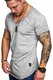 Amaci&Sons Oversize Herren Vintage T-Shirt V-Neck Basic V-Ausschnitt Shirt 6008 Hellgrau M