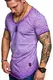 Amaci&Sons Oversize Herren Vintage T-Shirt V-Neck Basic V-Ausschnitt Shirt 6008 Lila M