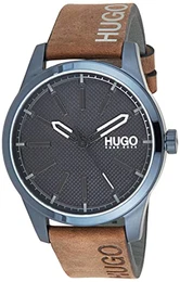 Herren Analog Quartz Armbanduhr mit Lederarmband 1530145