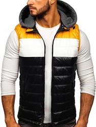 BOLF Herren Weste Bodywarmer Steppweste Funktionsweste Outdoor Freizeit Sport Style [1U1] Schwarz (1U1)
