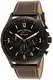 Fossil Forrester Chronograph schwarzes Zifferblatt mit Gehäuse aus Edelstahl und braunem Lederarmband Herrenuhr FS5608
