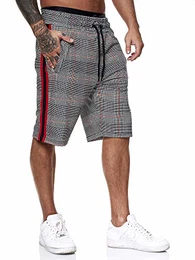 Herren Jogging Hose Jogger Streetwear Sporthose Fitness Clubwear Modell 1469 Grau Rot M