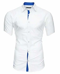 Herren Kurzarm Hemd Florida White/Blue M