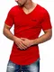 JACK & JONES Herren T-Shirt Kurzarmshirt Oversize Longshirt Basic V-Neck (Medium, Tango Red)