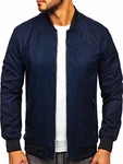BOLF Herren Bomberjacke Übergangsjacke Stehkragen [1A1] Dunkelblau (4D4)