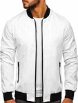BOLF Herren Bomberjacke Übergangsjacke Stehkragen [1A1] Weiß (4D4)