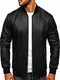 BOLF Herren Kunstlederjacke Bomberjacke Bikerjacke Baseballjacke Motorradjacke Übergangsjacke Stehkragen Street Style Nature 6121 Schwarz M [4D4]
