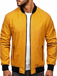 Herren Bomberjacke Übergangsjacke Steppjacke Sportjacke Stehkragen Reißverschluss Zip Casual Sport Street Style Nature 6115 Camel M [4D4]