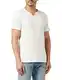 JACK & JONES Herren Basic T-Shirt V-Ausschnitt Kurzarm Jersey Baumwolle Shirt mit Knöpfen JJESPLIT, Farben:Weiß, Größe:XS