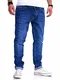 REHYPE Herren Jeans Slim-Fit Strech Hose Denim Used-Wash Basic D-441 Blau W31/L32