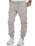 Amaci&Sons Herren Stretch Jogger Cargo Chino Jeans Hose 7006 SAN ANTONIO Hellgrau